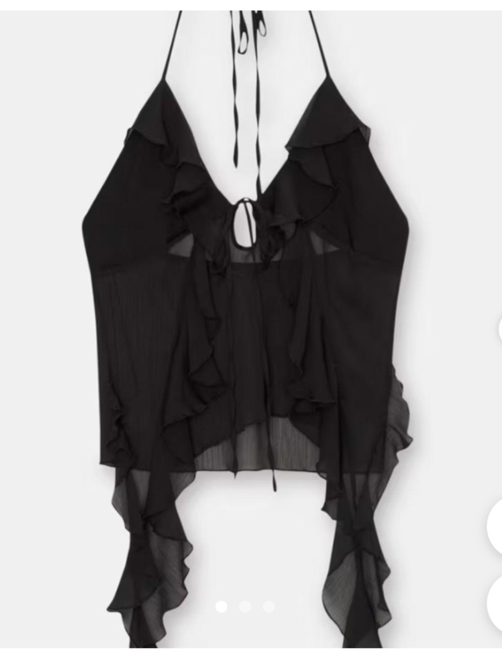 Pull&Bear Black Ruffled Blouse - Picture 4 of 4